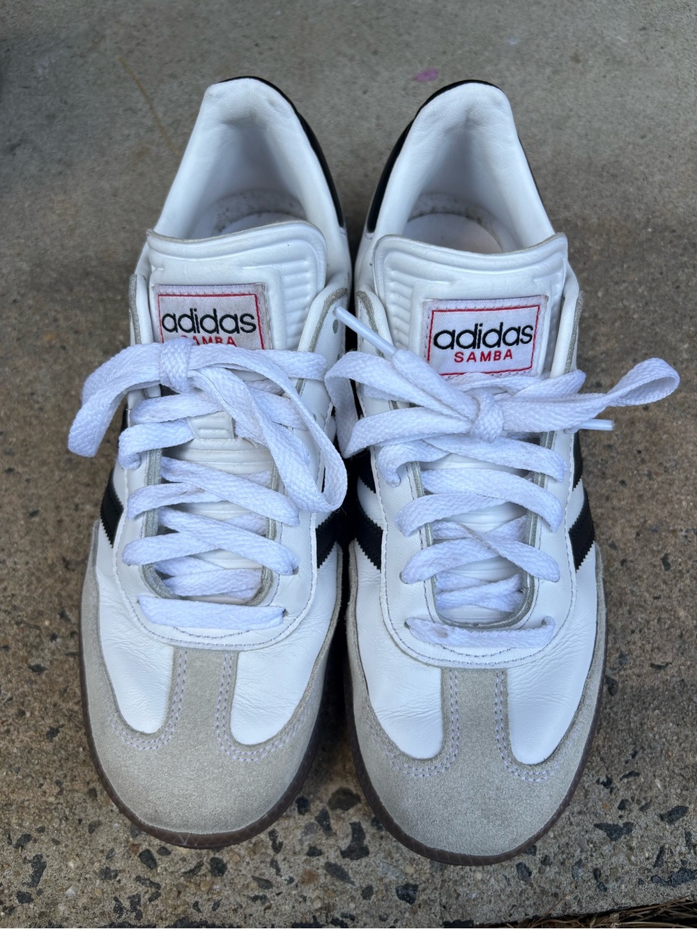 adidas White & Black Classic Sambas Low-Top Sneakers - Picture 2 of 4